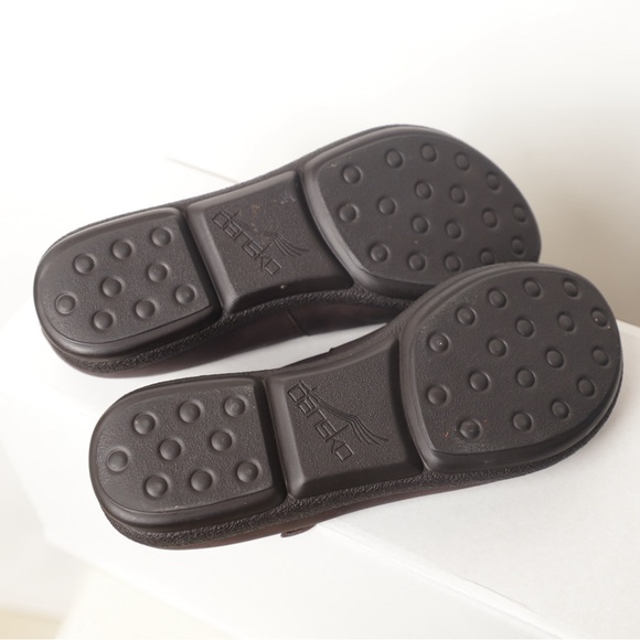 Dansko Mary Jane Dark Brown Leather Wedge Clogs Size 7 - Picture 5 of 6